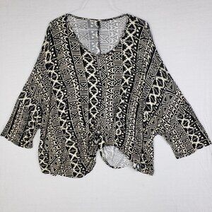 Dress To Kill Lagenlook Tunic Top Oversized Drop Shoulder Ethnic Print Boho O/S